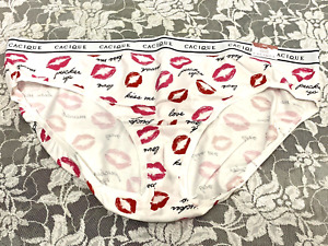 NWT Lane Bryant White and Red Lips Cotton Stretch Hipster Panties Size 3X 26 28