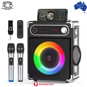 JYX Karaoke Machine with Two Wireless Microphones, Portable Bluetooth Speaker wi - Picture 1 of 7
