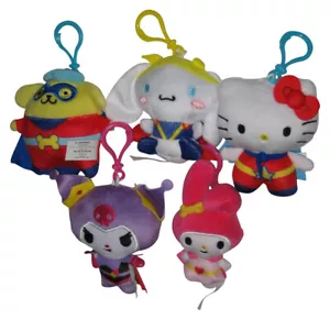 Hello Kitty & Friends Bullsitoy 4-Inch Clip-On Plush Keychain Set - (Super Kitty - Picture 1 of 1