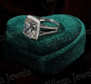 Radiant Cut Moissanite Ring 925 Sterling Silver Engagement Ring Fashion Jewelry - Picture 1 of 5