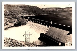 RPPC Postcard Aerial Powerhouse Electric Grand Coulee Dam Washington c1940s UNP - Picture 1 of 2