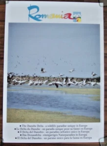 Romania POSTER Danube Delta Vintage 1980's Bird Watching Travel Holiday  RARE - Picture 1 of 5