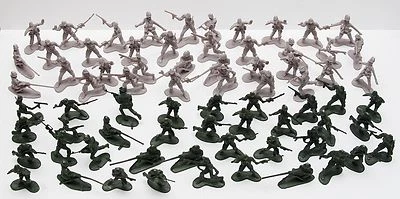 NEW 72 PCS ARMY MEN TOY SOLDIERS MILITARY FORCE GREEN PLASTIC FIGURINE FIGURE - Image 1 of 4