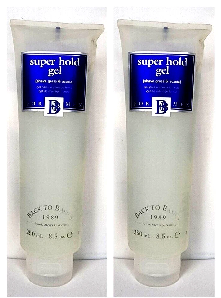 2 Back to Basics FOR MEN SUPER HOLD GEL Shave Grass 8.5 oz Each - Image 1 of 1