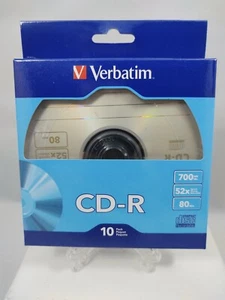 Verbatim CD-R Recordable Disc, 700MB, 52x, Silver, 10/Pack - Picture 1 of 4