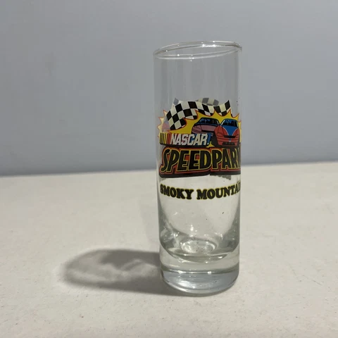 NASCAR Speed Park  Smoky Mountains Tall Shot Glass Car Racing Cover