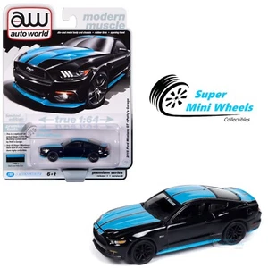 Auto World 1:64 2015 Ford Mustang GT Petty’s Garage Gloss Black / Blue - Picture 1 of 3