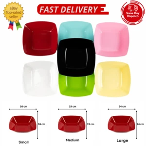 4x Reusable Plastic Cereal Bowls Multi Colour 3-Sizes Microwave Dishwasher Safe - Picture 1 of 31