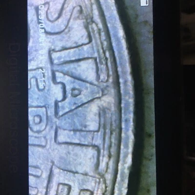 1980p 2 Error Quarter~Filled Mint Mark & Roll Machine Gouges Rev. - Image 1 of 4