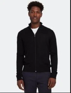 Paul Smith Ltd PS Men's Size XXL Black Full Zip Funnel Neck Cardigan Sweater - Picture 1 of 4