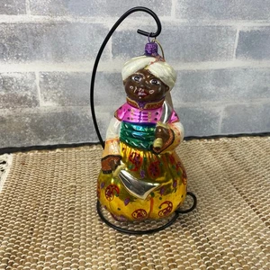 RAR Vintage L.E. Mark Andreas Glas handgefertigt Ornament afrikanische Frauen mit Macheten - Bild 1 von 18