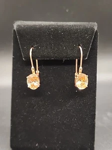 Rosévergoldete Silber Ohrstecker mit Ovalschliff Pfirsich CZ JTV BVI276 - Bild 1 von 7