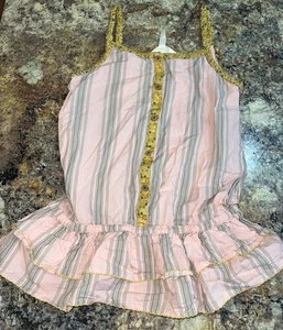 New MATILDA JANE Joanna Gaines MORNING SUNRISE TANK TOP CAMP MJC Peach Stripe 10 - Picture 1 of 4