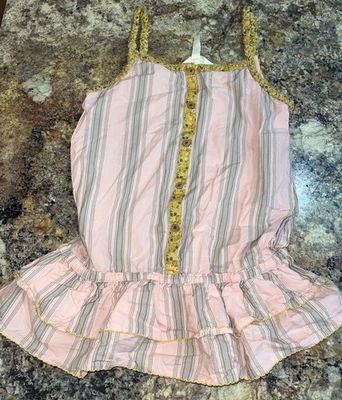 New MATILDA JANE Joanna Gaines MORNING SUNRISE TANK TOP CAMP MJC Peach Stripe 10 - Image 1 of 4