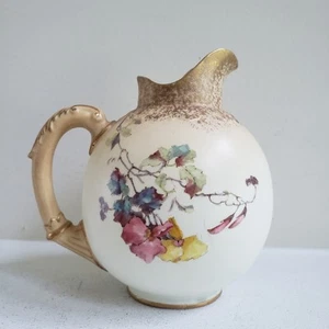 ANTIQUE LATE 19th century ROYAL DOULTON PITCHER CREAMER FLORAL - Picture 1 of 11