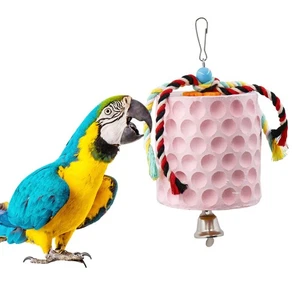 Extra großes Vogel Kauspielzeug, Papagei Schnabel Schleifen Kalzium Stein mit Glocken, ... - Bild 1 von 6