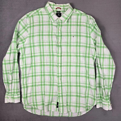 Camisa Victorinox Mezcla de Lino Para Hombres 2XL Cuadros Manga Larga Abotonada Ajuste a Medida Foto 1 de 4