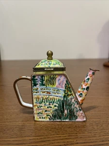 Kelvin Chen 2001  Enamel Metal Miniature Teapot “Claude Monet”  No. 11082 - Picture 1 of 13
