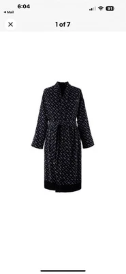 HUGO BOSS Home B Monogram Bath Robe Size MEDIUM Black - Image 1 of 4