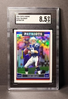 2006 Topps Chrome 折射器 #106 汤姆·布莱迪 SGC 8.5 近乎完好/全新爱国者名人堂 — 第 1/2 张图片