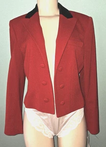 Vintage Lauren Ralph Lauren Red Highland Riding Cropped Jacket Size 12P NOS NWT - Picture 1 of 6