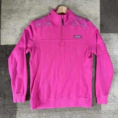 Camisa Vineyard Vines 1/4 Cremallera Oveja Mujer Pequeña Rosa Bordada Ballena Foto 1 de 4