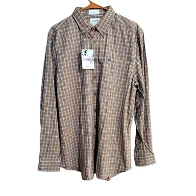 Coast Shirt Mens Size Medium Rust Plaid Long Sleeve Fall Layering Cotton NEW - Image 1 of 4