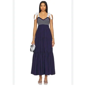 Free People Bluebell Maxikleid - Damen Small - blau - Bild 1 von 6