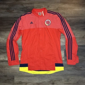 ADIDAS Colombia Nazionale 2015 ROSSO/ARANCIONE Giacca Inno Uomo M Zip - Foto 1 di 7