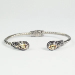 Robert Manse Sterlingsilber Citrin 18K Gelbgold gedrehtes Seil Manschette Armband - Bild 1 von 13