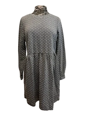 Vestido Suéter LOFT a Rayas Punteadas M Botón Columpio Preppy Costero Abuela Informal Foto 1 de 4