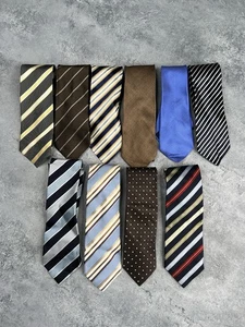 Ermenegildo Zegna Silk Wool Tie Mens x10 Lot - Picture 1 of 14