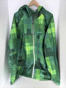 Vintage Burton Green Checker Rain Jacket Wind Breaker Mens XL - Picture 1 of 3