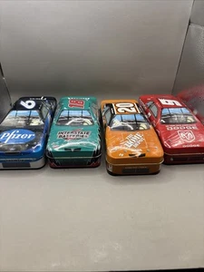 NASCAR Palmers Collectible Candy Tin Lot Cars, 4 Total With Candy Sealed Stewart - Picture 1 of 11