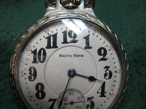 1928 South Bend Pocket Watch 16s 17j SN 1205230 W/ Illinois Case RUNS GREAT - Bild 1 von 8