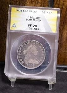 1801 Bust Half Dollar - ANACS VF20 Details, Scratched (#59899-L) - Picture 1 of 12