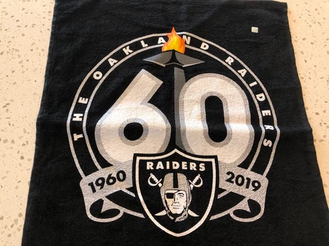 Rare New Authentic Oakland Raiders Las Vegas Towel 60th Anniversary 2019 Ticket Cover
