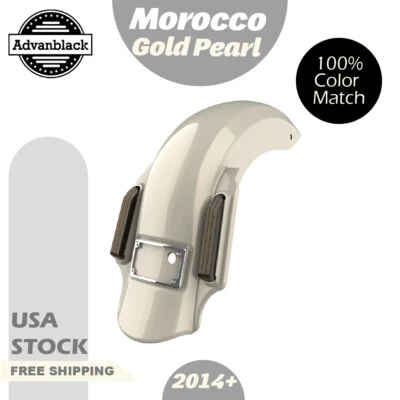 Guardabarros trasero extensible Advanblack Dominator para Harley Marruecos Gold Pearl Foto 1 de 4