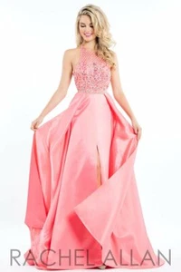 Rachel Allan 2081 Princess Coral Gala Prom Gown Dress sz 4 - Picture 1 of 4