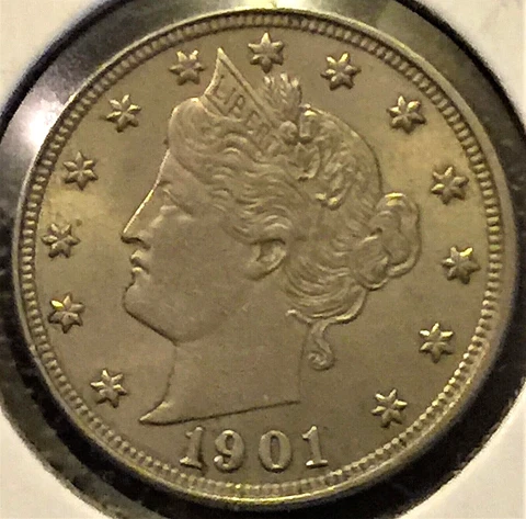 💥 ✠1901 5c FIVE CENTS ✠Liberty V Nickel ✠(AU/BU - CV $9O.oo-$12o.oO) ✠💥 Cover