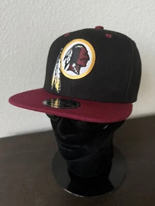 Retro Classic Throwback Washington Redskins Logo Black & Maroon Snapback Hat NEW - Picture 1 of 9