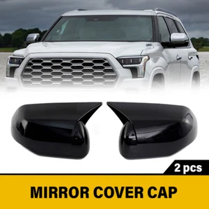 Cubierta de espejo retrovisor negro brillante superposición para Toyota Tundra Sequoia 2022-2024. - Imagen 1 de 13