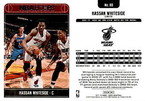 Hassan Whiteside 2017 Hoops Basketball Card 65  Miami Heat