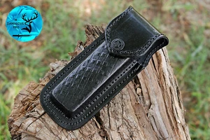 ECHT LEDER HANDGEFERTIGTE MESSERSCHEIDE FÜR 5" KLAPPMESSER MESSER SURVIVAL 1582 - Bild 1 von 5