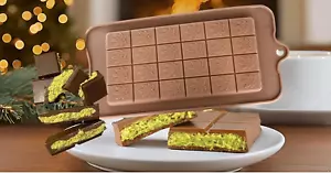 Breakable Leaf Dubai Style Kitkat Chocolate Bar Mold - 2-Pack Silicone Candy Mol - Picture 1 of 12