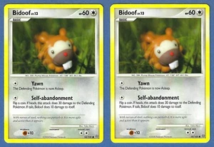 2 cartas artísticas de arcilla Pokemon 2008 Stormfront Yuka Morii 54/100 Bidoof LV.13 sin holograma - Imagen 1 de 2