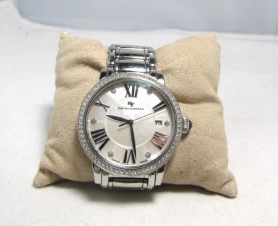 David Yurman  Stainless Steel 38MM MOP Face Diamond Bezel Watch - Image 1 of 4