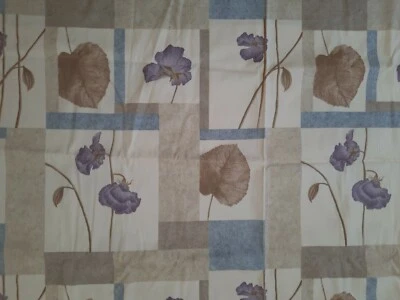 Tela de tapicería de colección 52" x 74" 2+ yardas beige marrón púrpura lona floral Foto 1 de 4