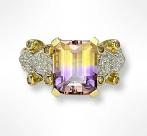 10k Gold Lavender Spinel Ring with Diamond Accents Size 8.75 - Picture 1 of 6