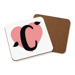 Letra C Corazón Alfabeto Posavasos - San Valentín Amor Novia - Imagen 1 de 1